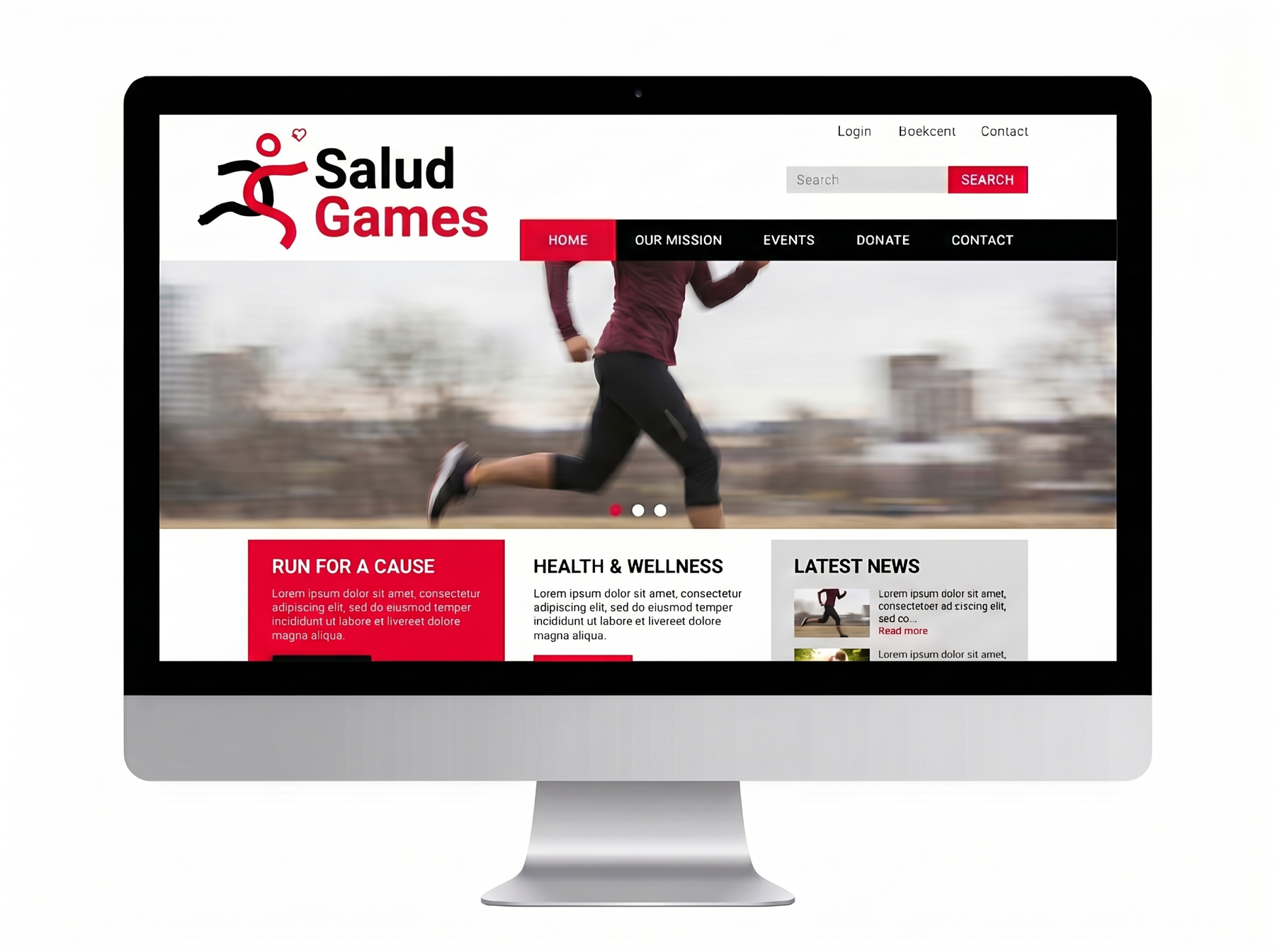 Salut Games web concept — homepage